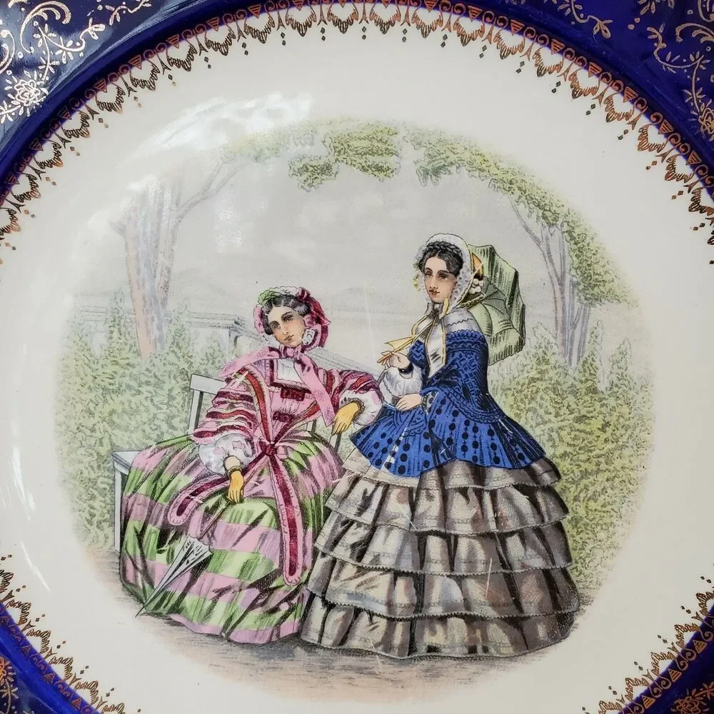 2x‎ Imperial Salem China 23 Karat Gold Victorian Ladies 10.75
